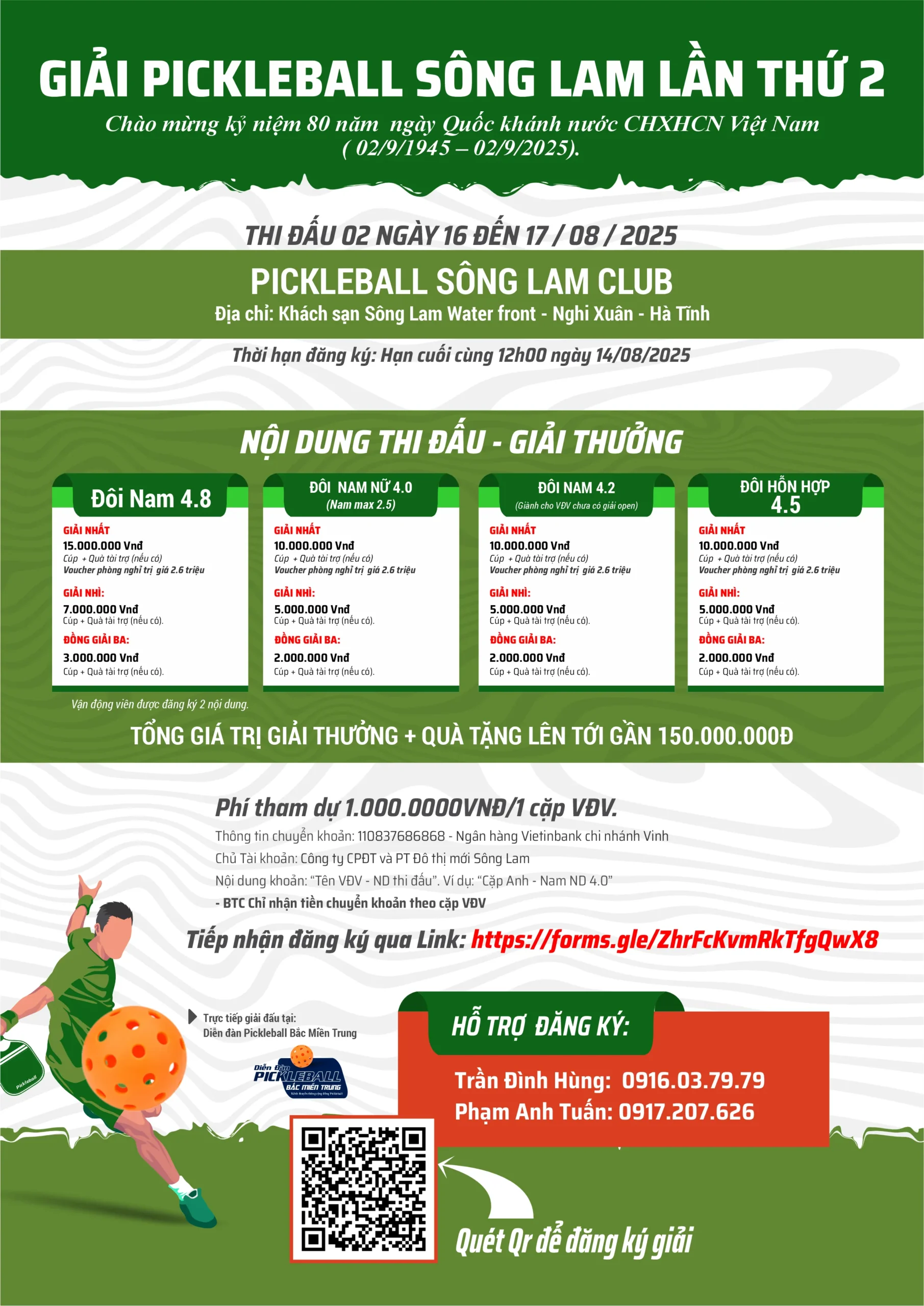 Giải Pickleball Sông Lam