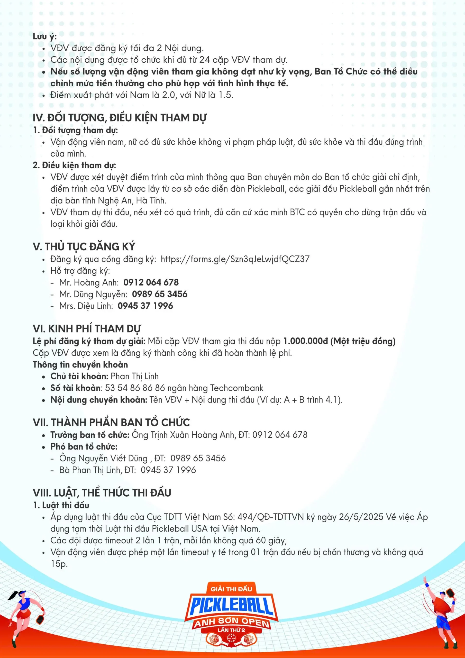 Giải pickleball Anh sơn nghệ an